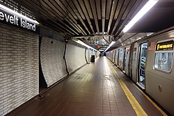 Subway train at station