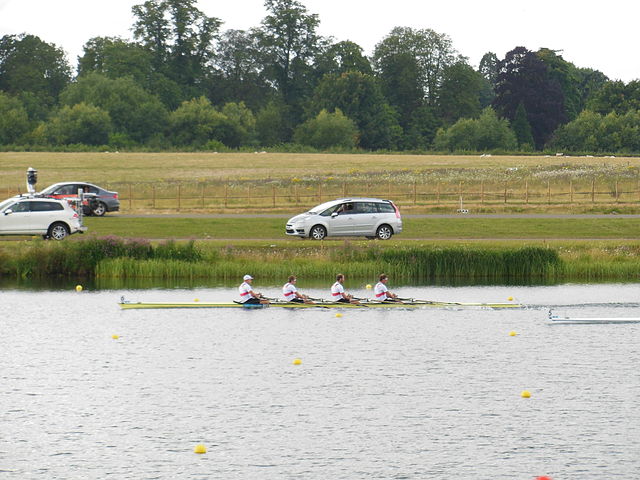 Men's team rowing to gold in the quadruple sculls final.