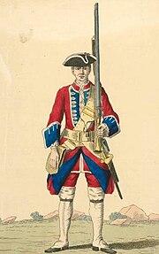Soldier of the Royal Regiment of foot, 1742 Royal Regiment of foot.jpg