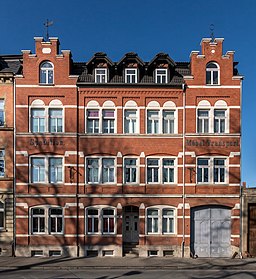 Rudolstadt Am Saaldamm 5 Denkmalensemble „Am Saaldamm 3, 5, 7, 9 mit Platz der OdF 1a und 3“ I