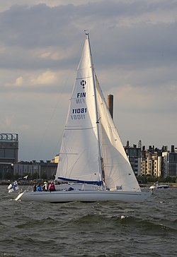 S/Y Tsirp Helsinki-Tallinna Race -purjehduskilpailun lähdössä 2016