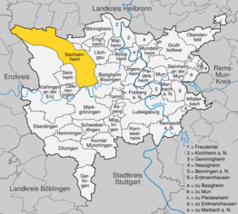 Kaart van Sachsenheim