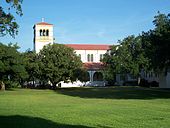 Saint Leo Abbey Saint Leo Abbey Church seen from Saint Leo University.JPG