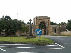 Saxon Cross and Rudding Park Gates - geograph.org.uk - 227109.jpg