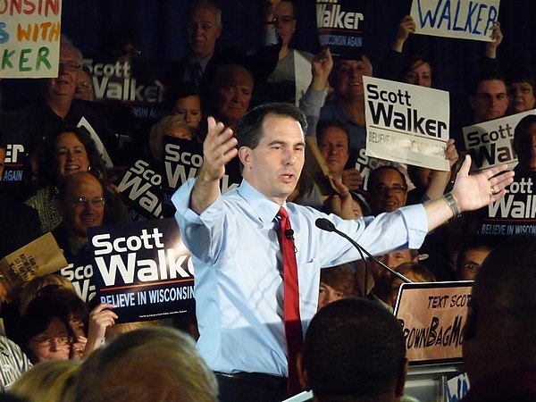 Walker after winning the 2010 Republican gubernatorial primary