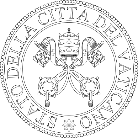 The Seal of Vatican City. Note the use of the Italian language.