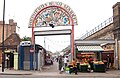 Shepherd's Bush Market, early morning, from the Uxbridge Road end. (September 2006)