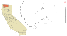 Siskiyou County California Aree incorporate e non incorporate Tulelake Highlighted.svg