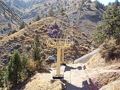 Chairlift dalam Beldersoy, Chimgan, di musim panas