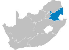 Kart over iMpumalanga (svati, zulu) Mpumalanga (tsonga, nordsotho, afrikaans, sørsotho, engelsk) IMpumalanga (sør-ndebele)