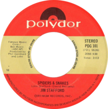 Spiders and snakes by jim stafford US single polydor reissue.png