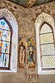 Zwischen Fenster 2 und 3 St. Laurentius und der Pilgerheilige St. Jakobus d. Ä.