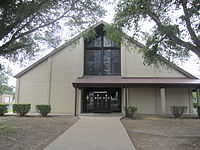 St. Paul Lutheran Church in Thorndale, established in 1891, has a school and a cemetery to the rear of the sanctuary. Its services were originally in German. The current pastor is Craig Schinnerer (2021). St. Paul Lutheran Church, Thorndale, TX IMG 3041.JPG