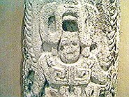 Maya stela at the Museo de la Soledad.