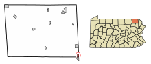 Округ Саскуэханна, штат Пенсильвания, зарегистрированные и некорпоративные территории Forest City Highlighted.svg