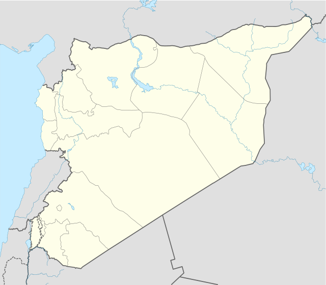 Damascus op de kaart van Syrië