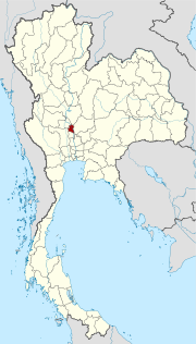 Karte von Thailand mit der Provinz Sing Buri hervorgehoben