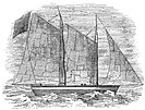 The Messenger of Peace, as she appeared when leaving Rarotonga for Tahiti, with her mat-sails, &c.