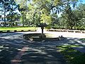 The fountain on the grounds.