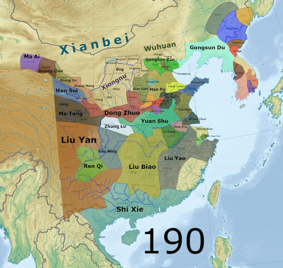 Timelapse of the Three Kingdoms era