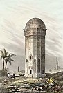 mauzoleum turkmenských emírů, kolorovaná kresba 1838