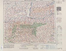 Map including Tongguan (labeled as 潼關 T'UNG-KUAN (TUNGKWAN) (walled)) (AMS, 1955)