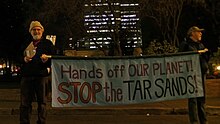 Demonstration of citizens against tar sands and the Keystone Pipeline. US-OR-Portland-20140204 051518 LLS.JPG