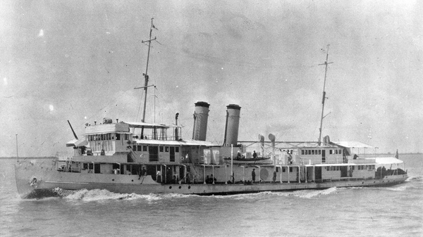 The USS Panay, a United States Navy river gunboat, part of the brown-water navy, which served on the Yangtze Patrol, hunting for river pirates and Chinese insurgents, on the Yangtze River, in China. The Imperial Japanese Army ultimately sunk the Panay in 1937, known as the Panay Incident.