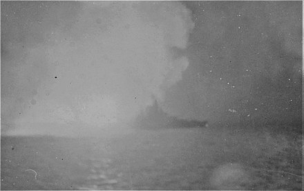 West Virginia firing in the darkness in the Surigao Strait