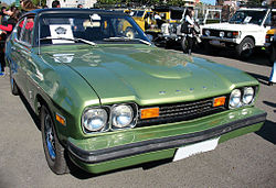 Cropped view of the same picture (front view of a Mercury Capri).