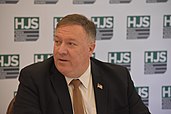 US Secretary of State Mike Pompeo speaking at a Henry Jackson Society event in support of the UK decision to secure data networks, 21 July 2020. US Sec State Mike Pompeo at Henry Jackson Society 21 July 2020.jpg