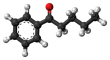 Ball-and-Stick-Modell des Valerophenonmoleküls