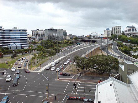 Part of Auckland's Central Motorway Junction, known as Spaghetti Junction