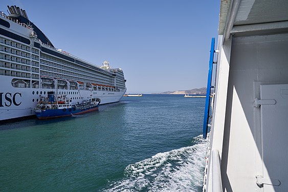 The entrance to the harbour of Piraeus