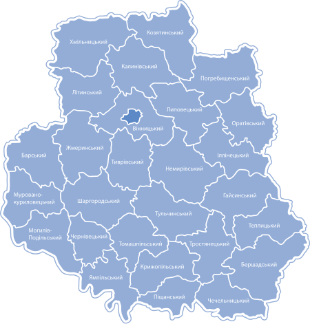Районы Винницкой области до 17 июля 2020 года