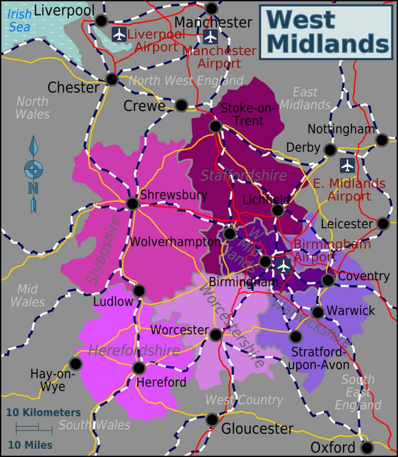 east midlands map