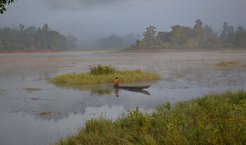 File:Woman fishing at Chandubi Bill.2.jpg