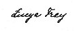Unterschrift von Łucja Frey