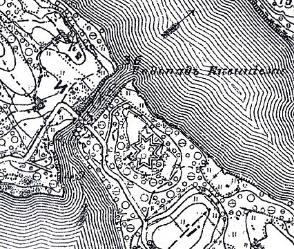 Кивиниемский редут на карте 1891 года после спуска Суходольского озера