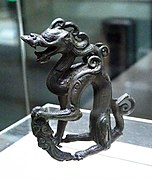 Bronze sitting dragon, Jin dynasty (1115-1234)