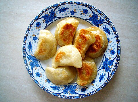 Pierogi ruskie, Ruthenian dumplings of Kresy,[332] a national dish of Poland.