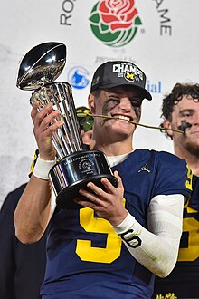 McCarthy following Michigan's victory in the 2024 Rose Bowl 177 MBN S23G14 ROSE (53443376735).jpg