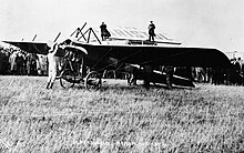 Deperdussin monoplane (entrant no.21) at the Trials, pilot Jules Vedrines 1912 Deperdussin at British Military Aircraft Trials.jpg