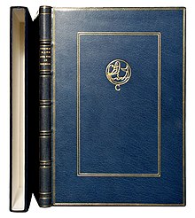 Deluxe edition of Thomas Mann's novel Der Tod in Venedig in full Morocco binding, showing its typical vein 1912 DerTod in Venedig.jpg