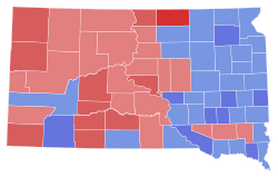 1974 United States Senate election in South Dakota results map by county.svg