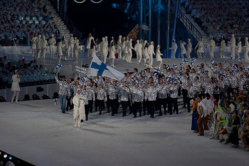 Reprezentacja Finlandii podczas ceremonii otwarcia igrzysk olimpijskich
