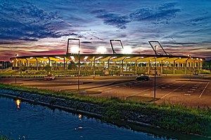 Die NV Arena am 4. Oktober 2017 beim Spiel SKN St. Pölten gegen den Manchester City WFC in der UEFA Women’s Champions League 2017/18