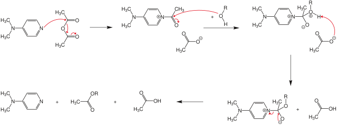 4- (dimetilamino) piridin ile esterleştirme