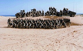 La compagnie Bravo du 3e bataillon, 75e régiment de rangersen Somalie en 1993.