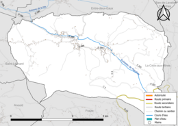 Réseaux hydrographique et routier de Mandray.